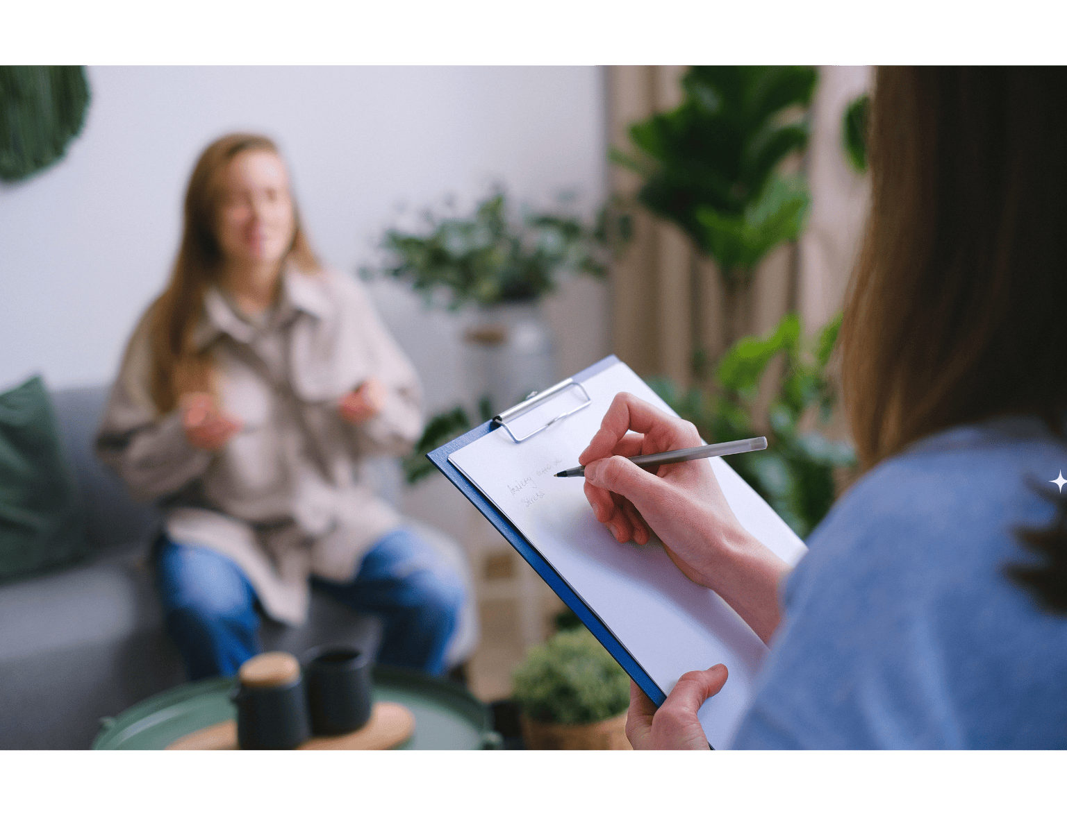 Therapist guiding patient through Cognitive Behavioral Therapy (CBT) session to overcome negative thinking patterns – NVelUp Mental Health Blog
